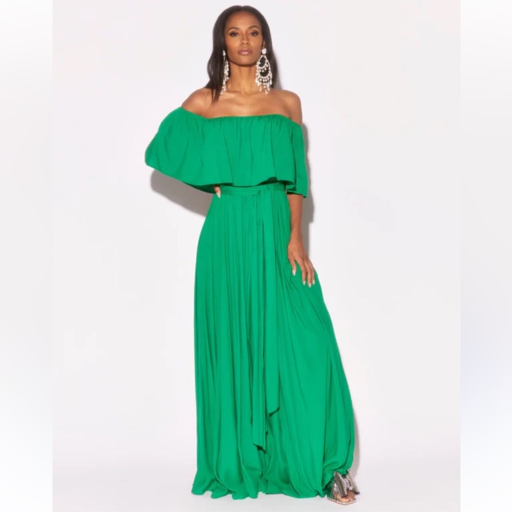 NWT Meghan Fabulous Morning Glory Maxi Dress Emerald Green Size Small